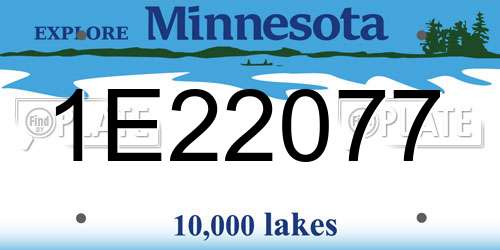 1E22077 Minnesota License Plate
