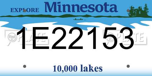 1E22153 Minnesota License Plate