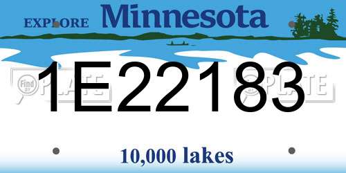 1E22183 Minnesota License Plate