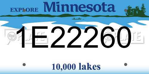 1E22260 Minnesota License Plate