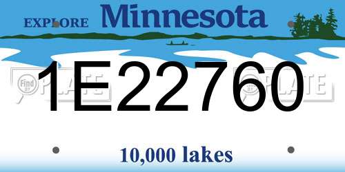1E22760 Minnesota License Plate