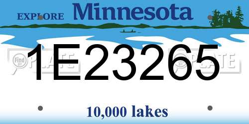 1E23265 Minnesota License Plate