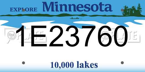 1E23760 Minnesota License Plate