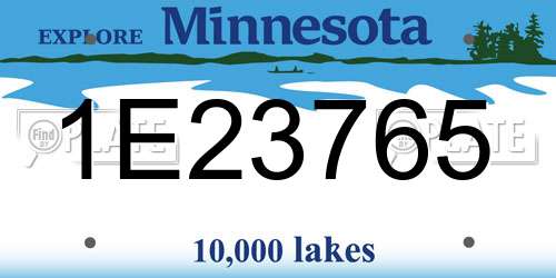 1E23765 Minnesota License Plate