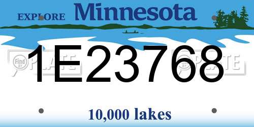 1E23768 Minnesota License Plate