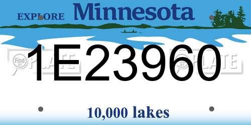 1E23960 Minnesota License Plate