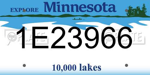 1E23966 Minnesota License Plate