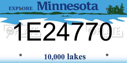 1E24770 Minnesota License Plate