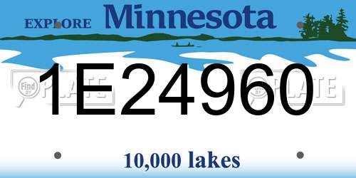 1E24960 Minnesota License Plate
