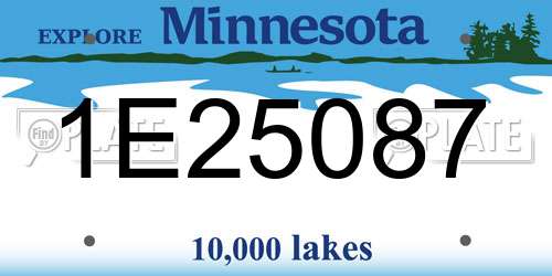 1E25087 Minnesota License Plate