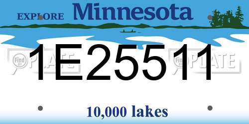 1E25511 Minnesota License Plate