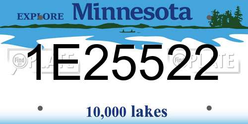 1E25522 Minnesota License Plate