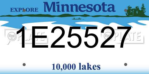 1E25527 Minnesota License Plate