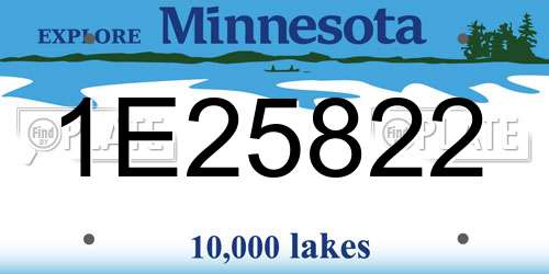 1E25822 Minnesota License Plate