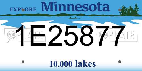 1E25877 Minnesota License Plate