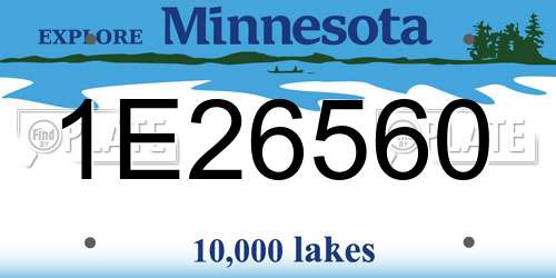 1E26560 Minnesota License Plate