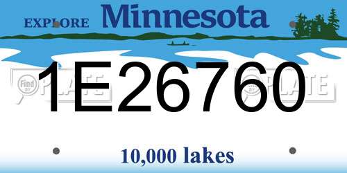 1E26760 Minnesota License Plate