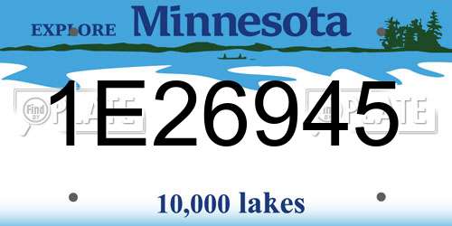 1E26945 Minnesota License Plate