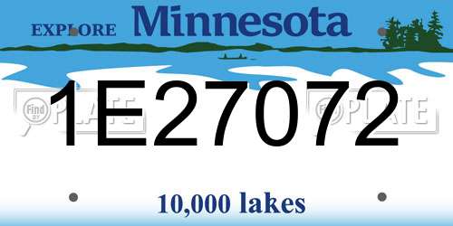 1E27072 Minnesota License Plate