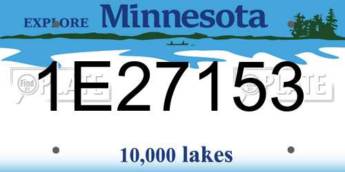 1E27153 Minnesota License Plate