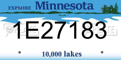1E27183 Minnesota License Plate