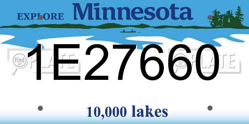 1E27660 Minnesota License Plate