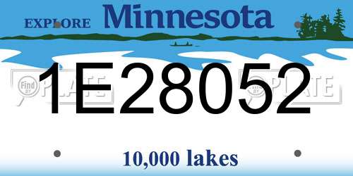 1E28052 Minnesota License Plate