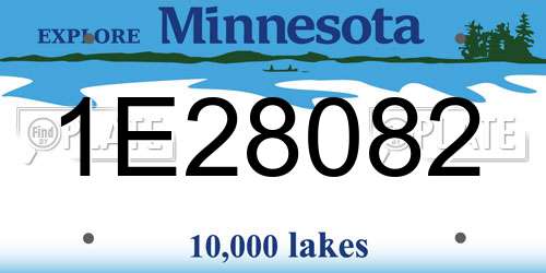 1E28082 Minnesota License Plate
