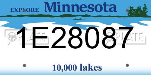 1E28087 Minnesota License Plate