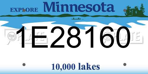 1E28160 Minnesota License Plate