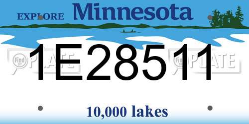 1E28511 Minnesota License Plate
