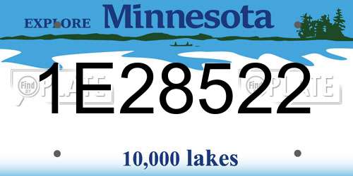 1E28522 Minnesota License Plate
