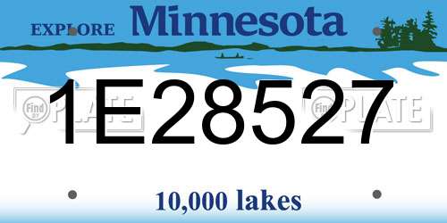 1E28527 Minnesota License Plate