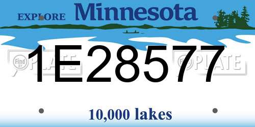 1E28577 Minnesota License Plate