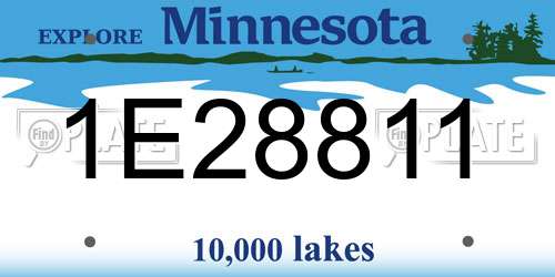 1E28811 Minnesota License Plate