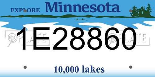 1E28860 Minnesota License Plate