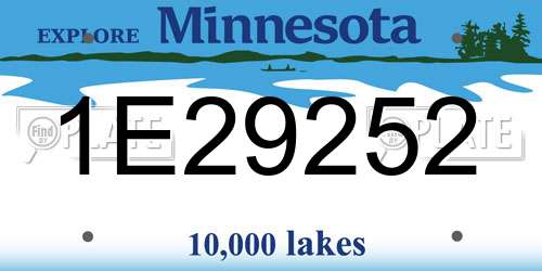 1E29252 Minnesota License Plate