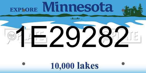 1E29282 Minnesota License Plate