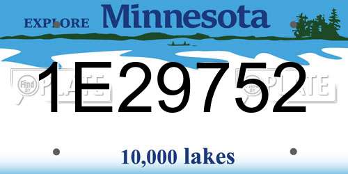 1E29752 Minnesota License Plate