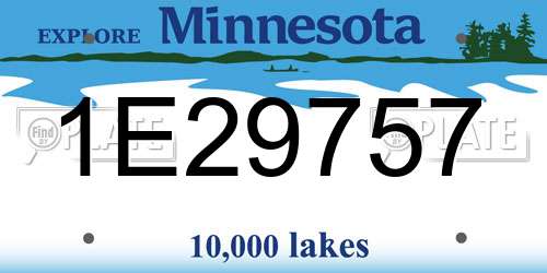 1E29757 Minnesota License Plate