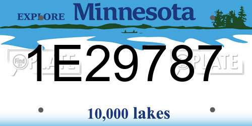1E29787 Minnesota License Plate