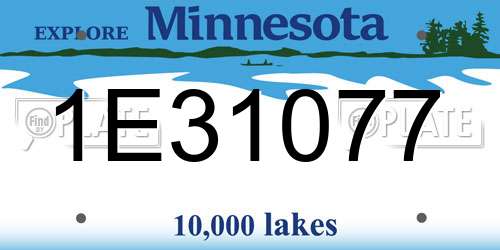 1E31077 Minnesota License Plate