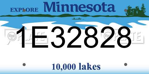 1E32828 Minnesota License Plate