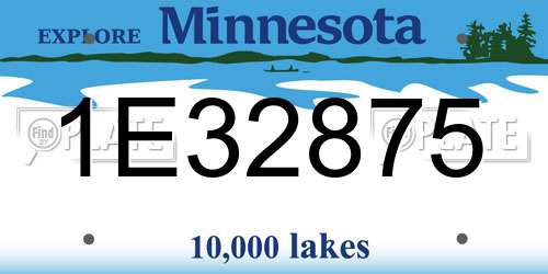 1E32875 Minnesota License Plate
