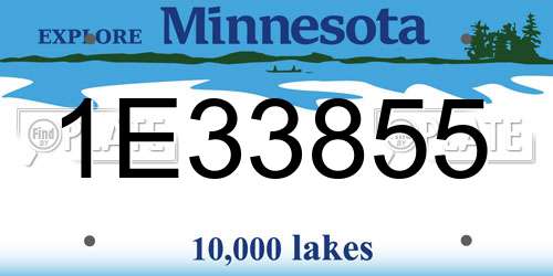 1E33855 Minnesota License Plate