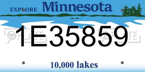 1E35859 Minnesota License Plate