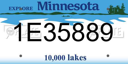 1E35889 Minnesota License Plate