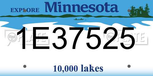 1E37525 Minnesota License Plate