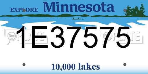 1E37575 Minnesota License Plate