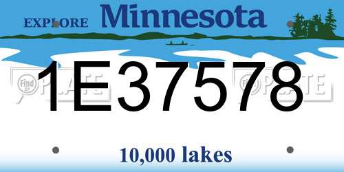 1E37578 Minnesota License Plate